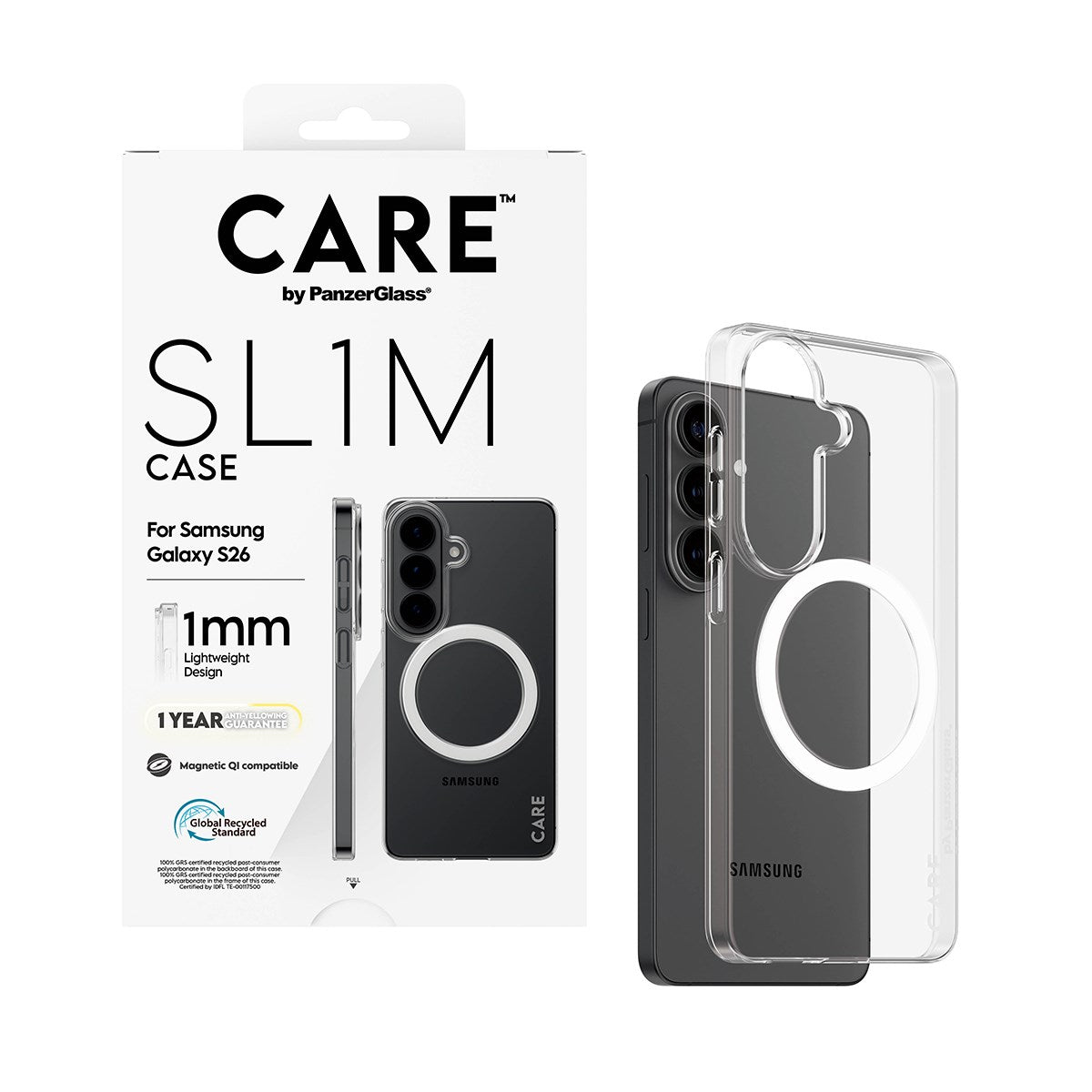 CARE™ by PanzerGlass® SL1M Case Transparent w. Qi Samsung Galaxy S26